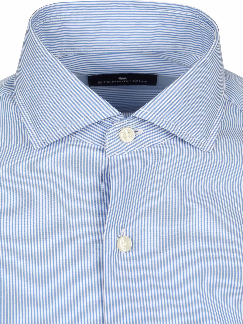 Steppin' Out Hemd Twill Streifen Hellblau - Größe XXL günstig online kaufen