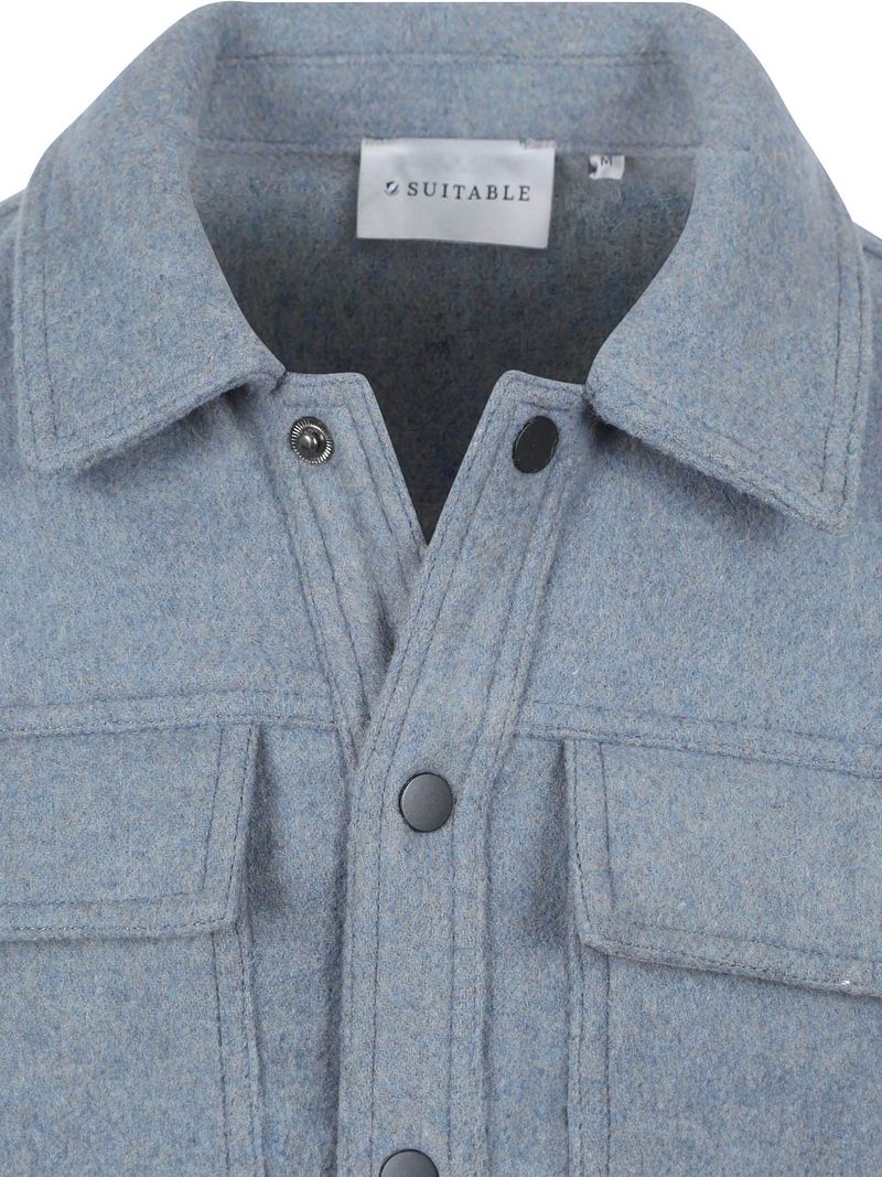 Suitable Overshirt Wool Blend Blau - Größe L günstig online kaufen