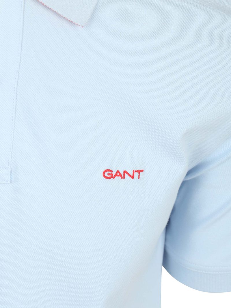 Gant Contrast Piqué Poloshirt Fresh Blau - Größe XXL günstig online kaufen