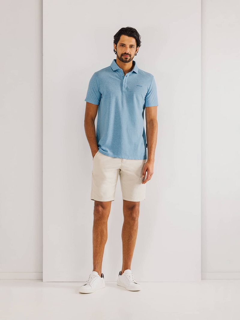 State of Art Poloshirt Piqué Melange Hellblau - Größe S günstig online kaufen