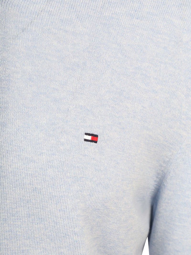 Tommy Hilfiger Half Zip Pullover Essential Hellblau - Größe S günstig online kaufen