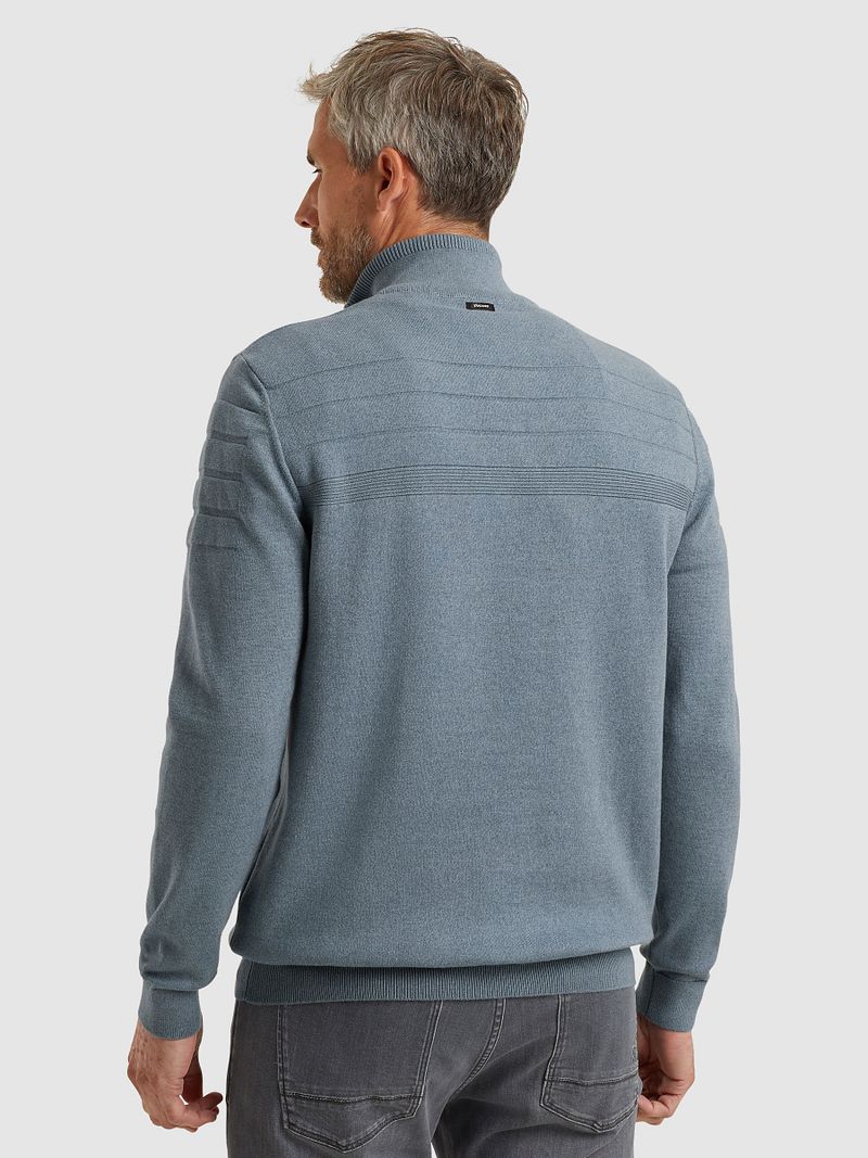 Vanguard Pullover halber Reißverschluss strukturiert Hellblau - Größe M günstig online kaufen