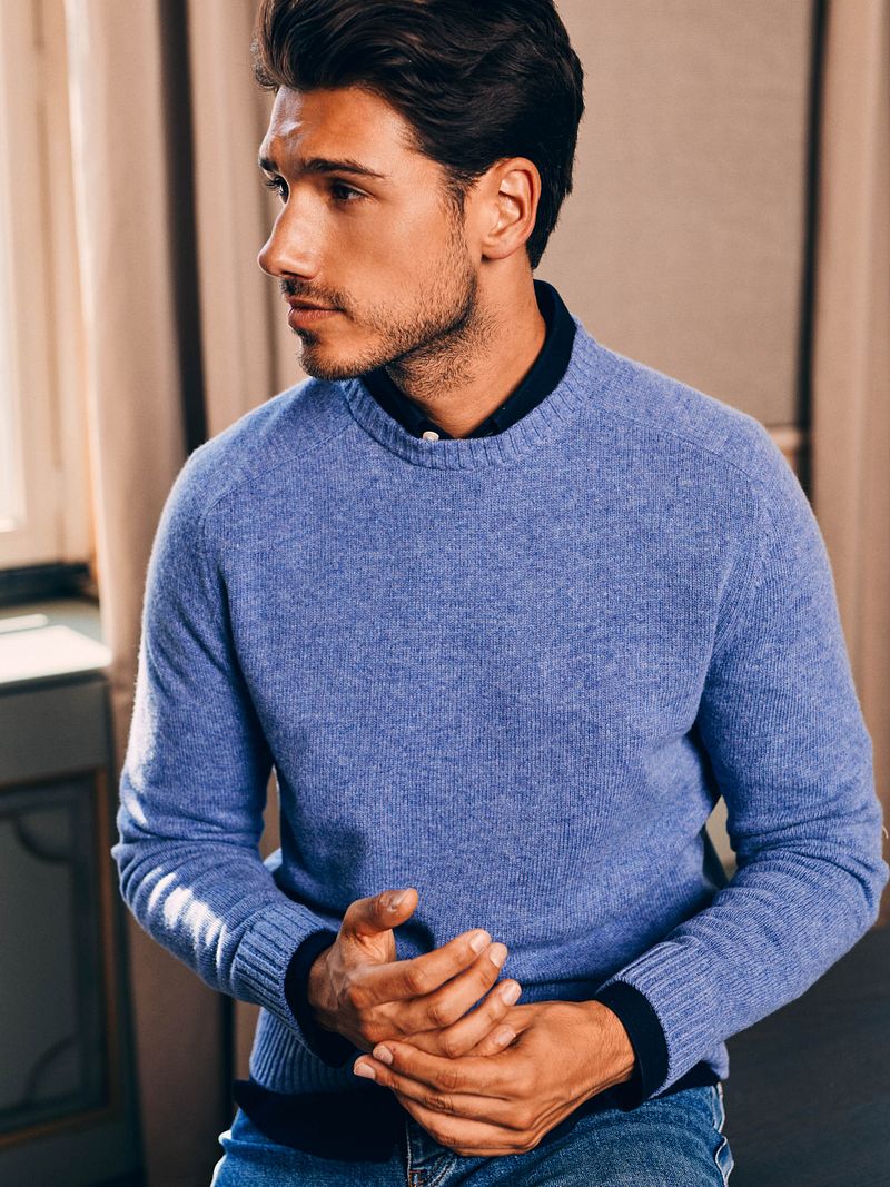 Steppin' Out Pullover Lammwolle Blau - Größe L günstig online kaufen