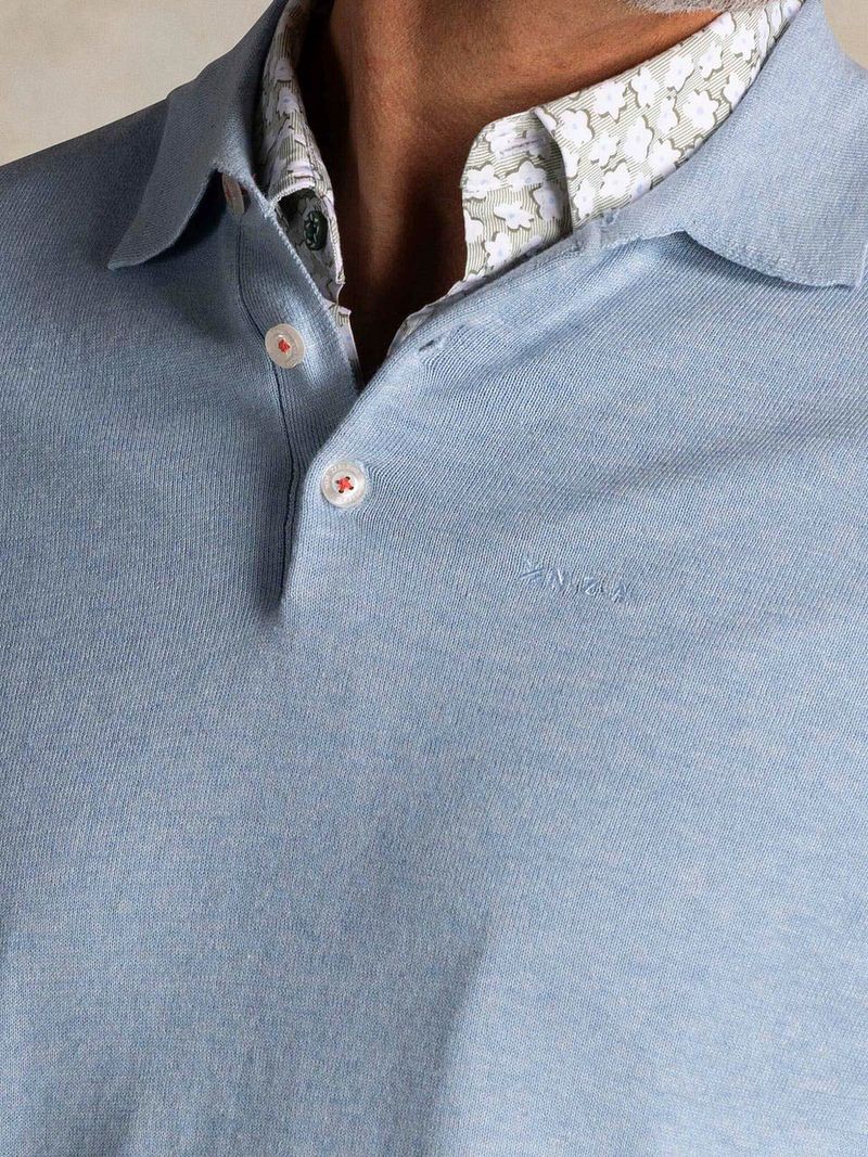 NZA Longsleeve Knitted Polo Hellblau - Größe XL günstig online kaufen