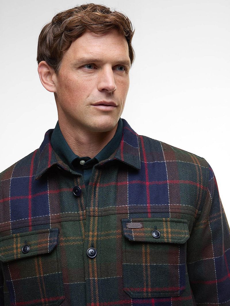 Barbour Hemdjacke Wool Blend Karomuster Willberry Olive - Größe S günstig online kaufen