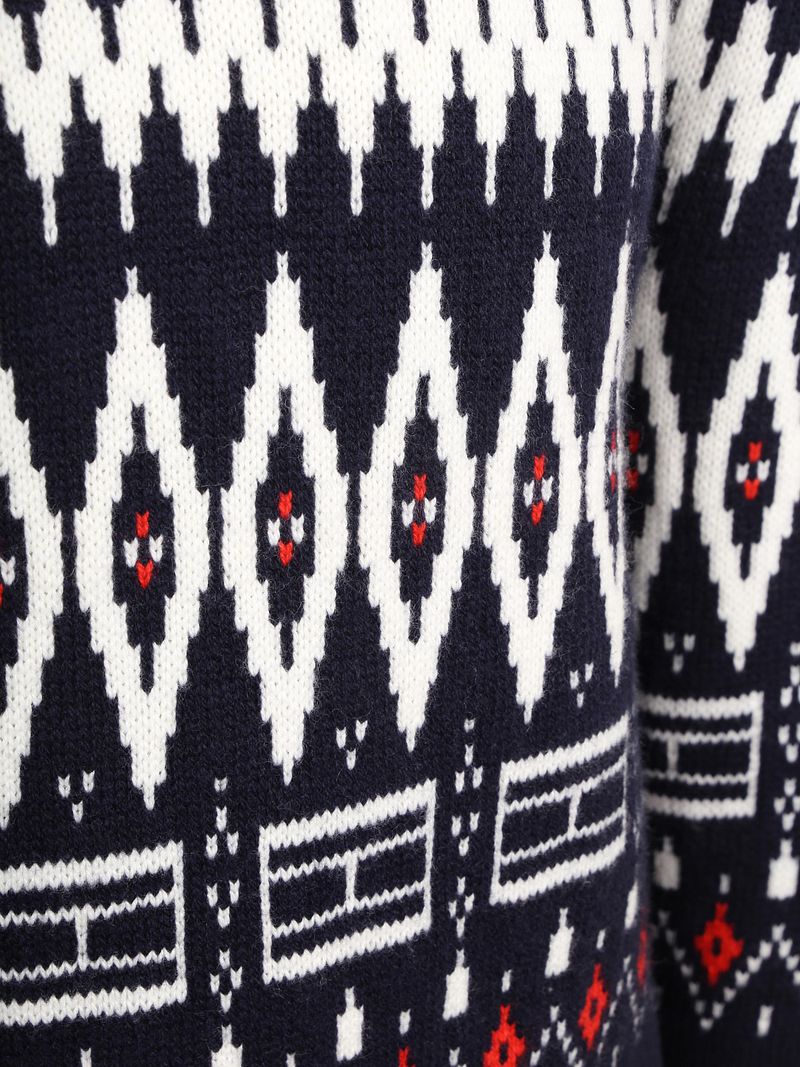 Tommy Hilfiger Fairisle Pullover Druck Navy - Größe M günstig online kaufen