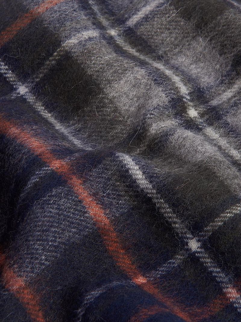 Barbour Schal Tartan Lammwolle Grau - günstig online kaufen