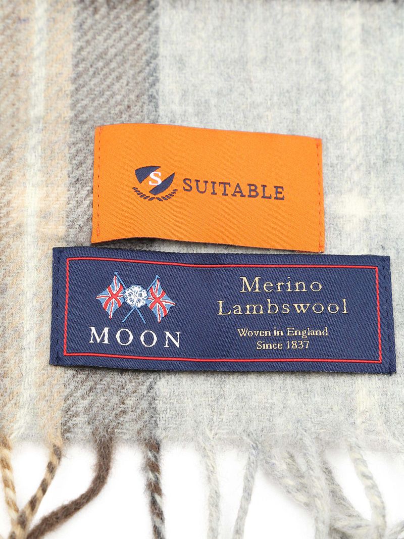 Geeigneter Herrenschal Kariert Merino Beige Grau - günstig online kaufen