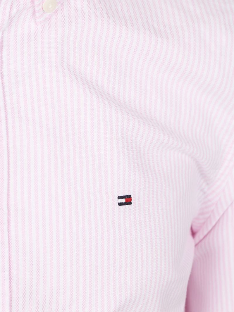 Tommy Hilfiger Oxford Hemd Streifen Rosa - Größe L günstig online kaufen
