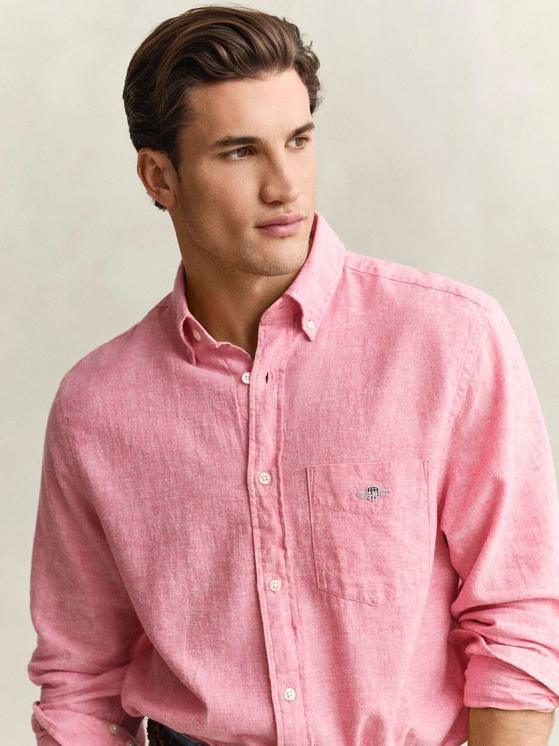 Gant Hemd Cotton Linen Rosa - Größe XL günstig online kaufen