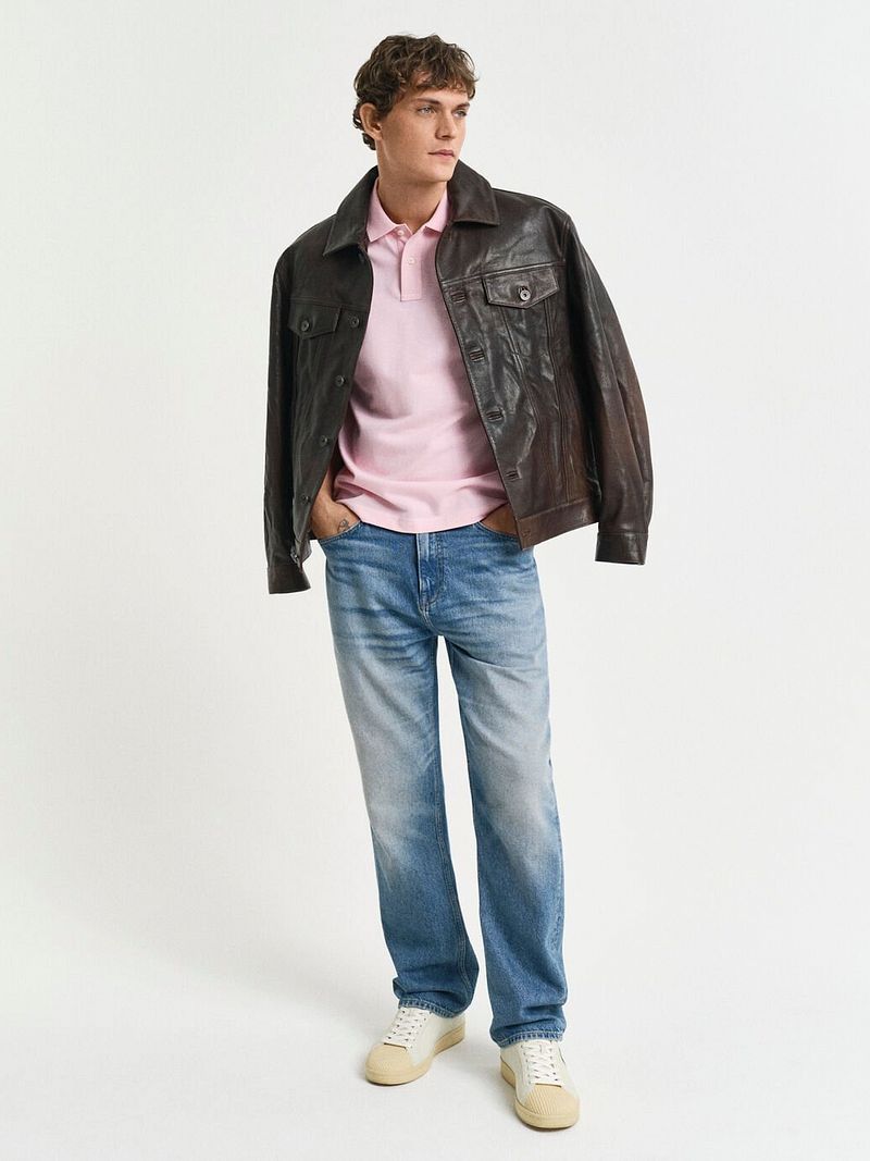 Gant Shield Piqué Poloshirt Hellrosa - Größe 3XL günstig online kaufen