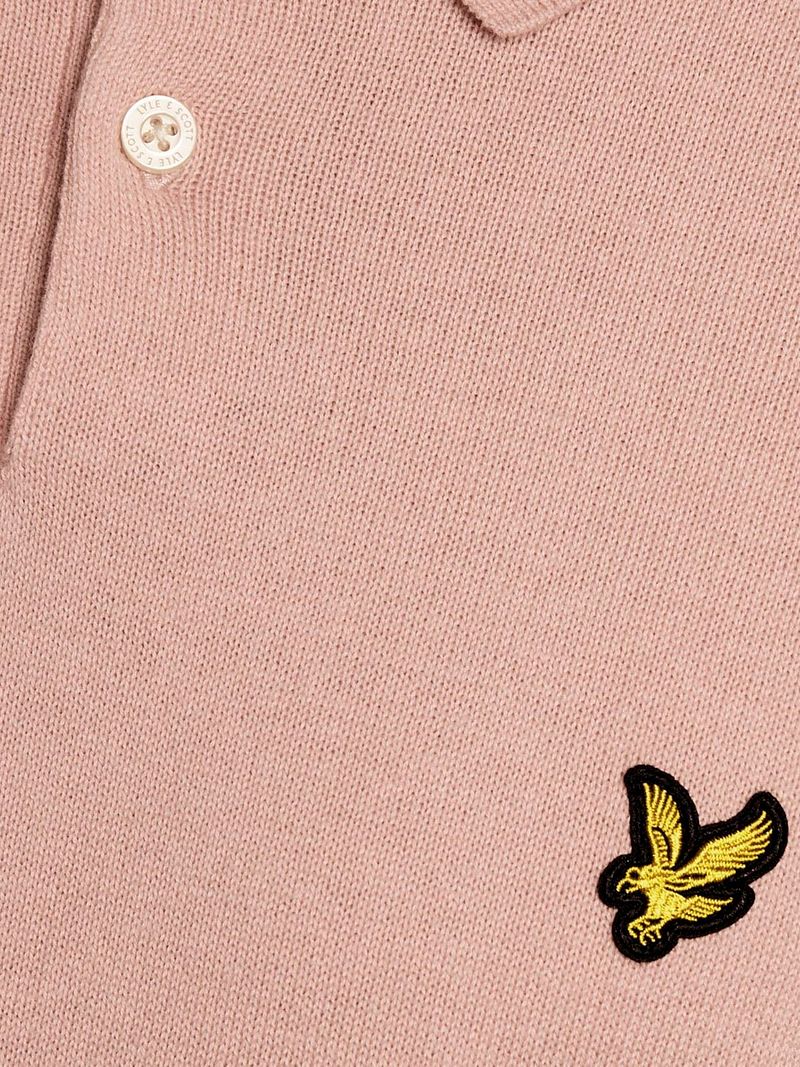 Lyle & Scott Strick-Poloshirt Grapefruit Rosa - Größe M günstig online kaufen