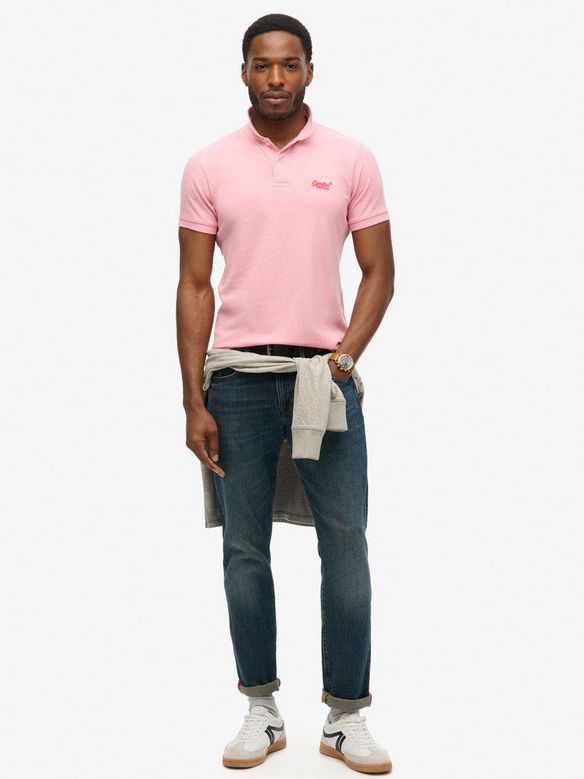 Superdry Classic Poloshirt Melange Rosa - Größe XXL günstig online kaufen