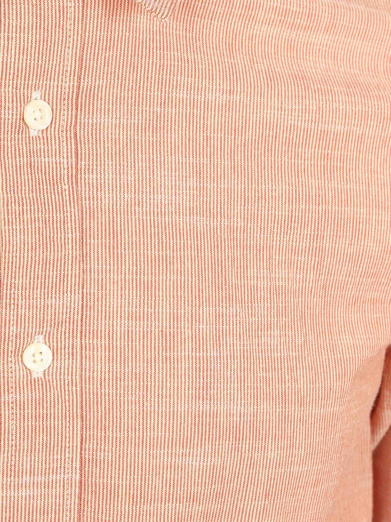 Knowledge Cotton Apparel Shirt Roter Streifen - Größe XL günstig online kaufen