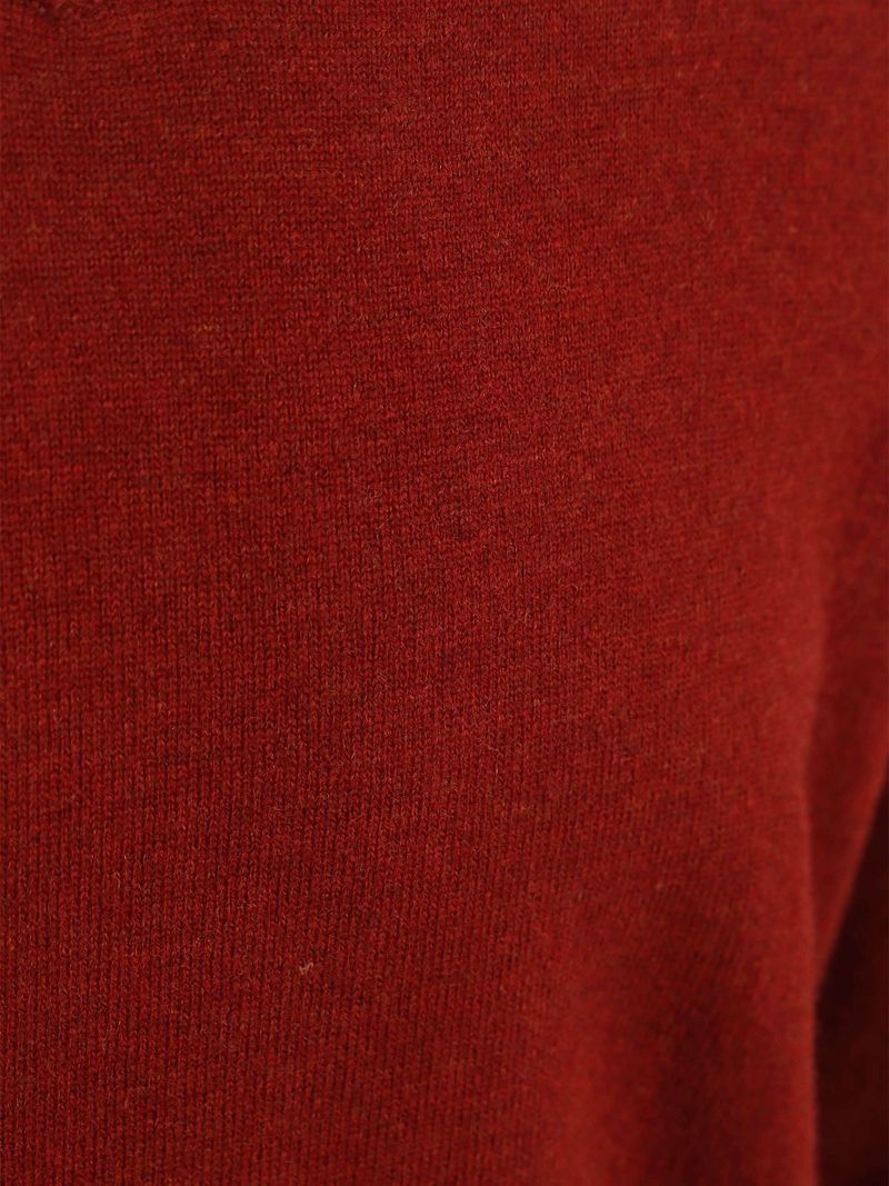 Steppin' Out Pullover V-Ausschnitt Merinowolle Rot - Größe L günstig online kaufen