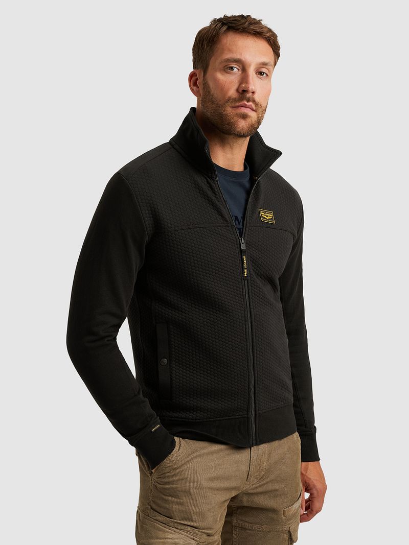 PME Legend Strickjacke Jacquard Interlock Schwarz - Größe L günstig online kaufen