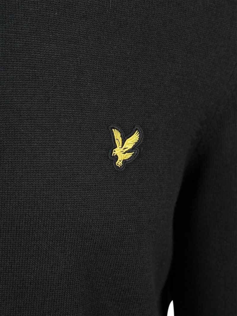 Lyle & Scott Half Zip Pull Merino Schwarz - Größe L günstig online kaufen