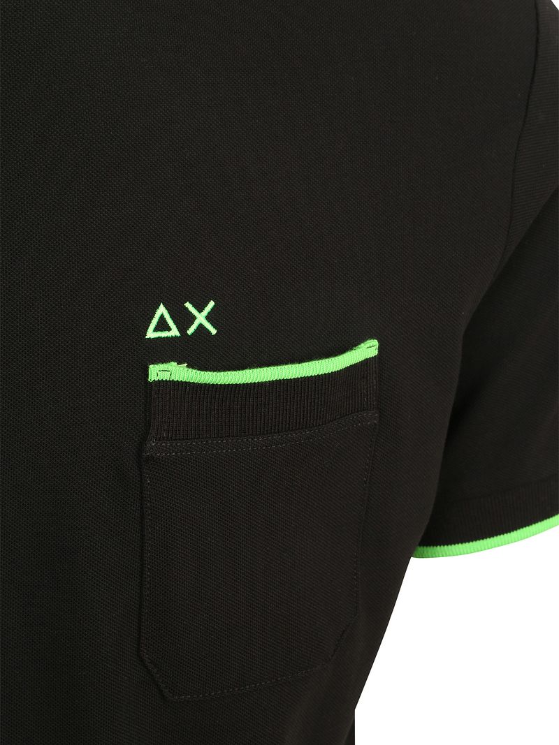 Sun68 Piqué T-Shirt Fluo Stripe Schwarz - Größe L günstig online kaufen