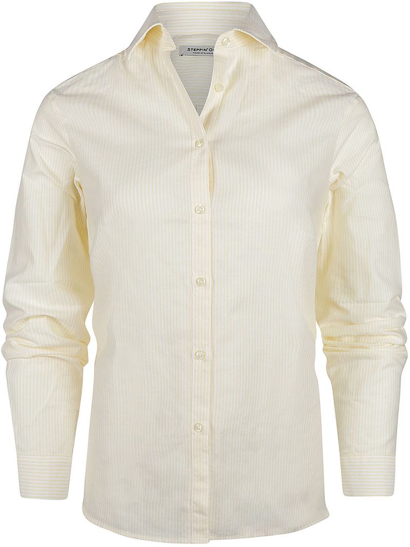 Steppin' Out Bluse Bibi Oxford Streifen Gelb - Größe L