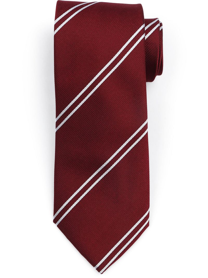 Suitable Krawatte Seide Double Stripe Burgundy - günstig online kaufen