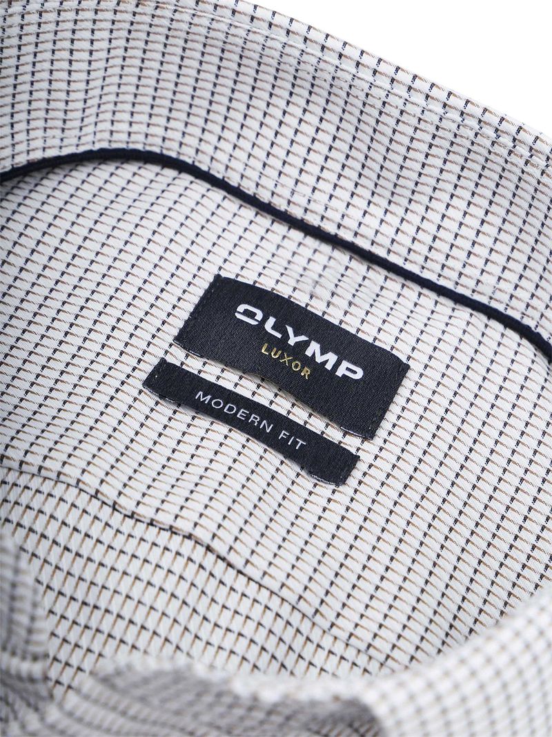 OLYMP Luxor Short Sleeve Hemd Druck Nougat - Größe 41 günstig online kaufen