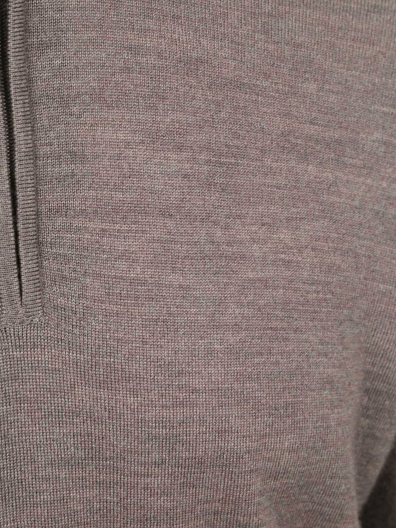 Profuomo Half Zip Pullover Merinowolle Taupe - Größe L günstig online kaufen