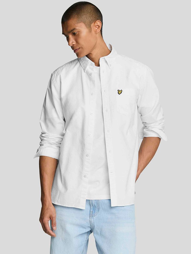 Lyle & Scott Shirt Plain Oxford White - Größe S günstig online kaufen