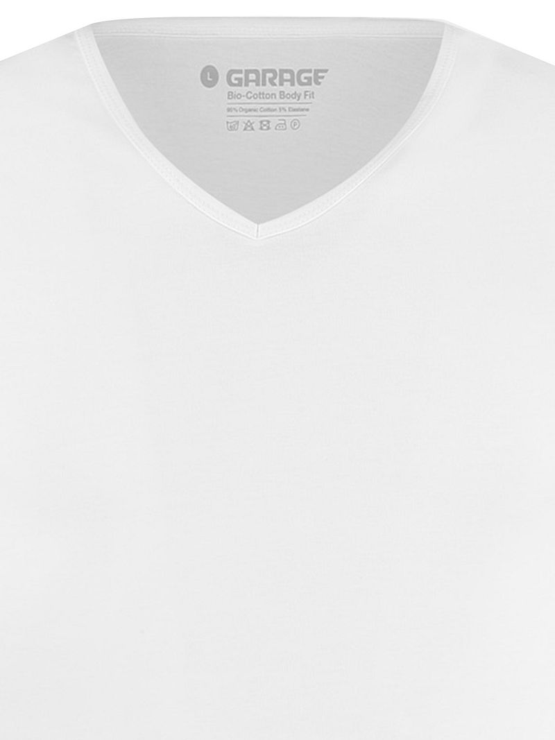 Garage 2-Pack Basic T-shirt Bio V-Ausschnitt Weiß - Größe L günstig online kaufen