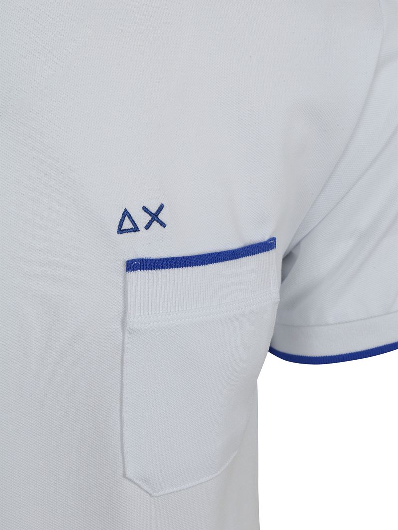 Sun68 Piqué T-Shirt Fluo Stripe Weiß - Größe M günstig online kaufen