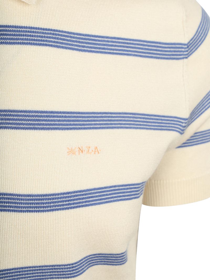 NZA Knitted Poloshirt Stripe Ecru - Größe 3XL günstig online kaufen