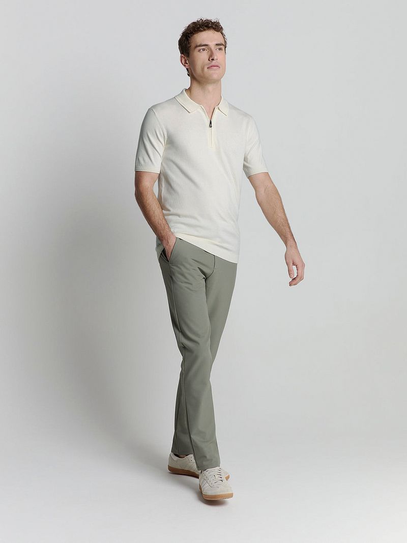 No Excess Half Zip Poloshirt Off White - Größe L günstig online kaufen