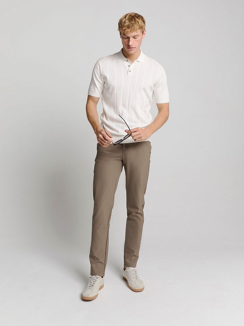 No Excess Knitted Poloshirt Off White - Größe 3XL günstig online kaufen