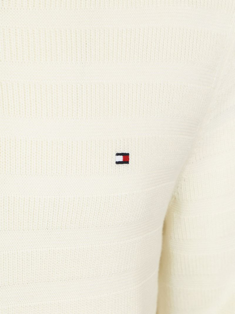 Tommy Hilfiger Pullover Halfzip Structure Ivory  - Größe XL günstig online kaufen