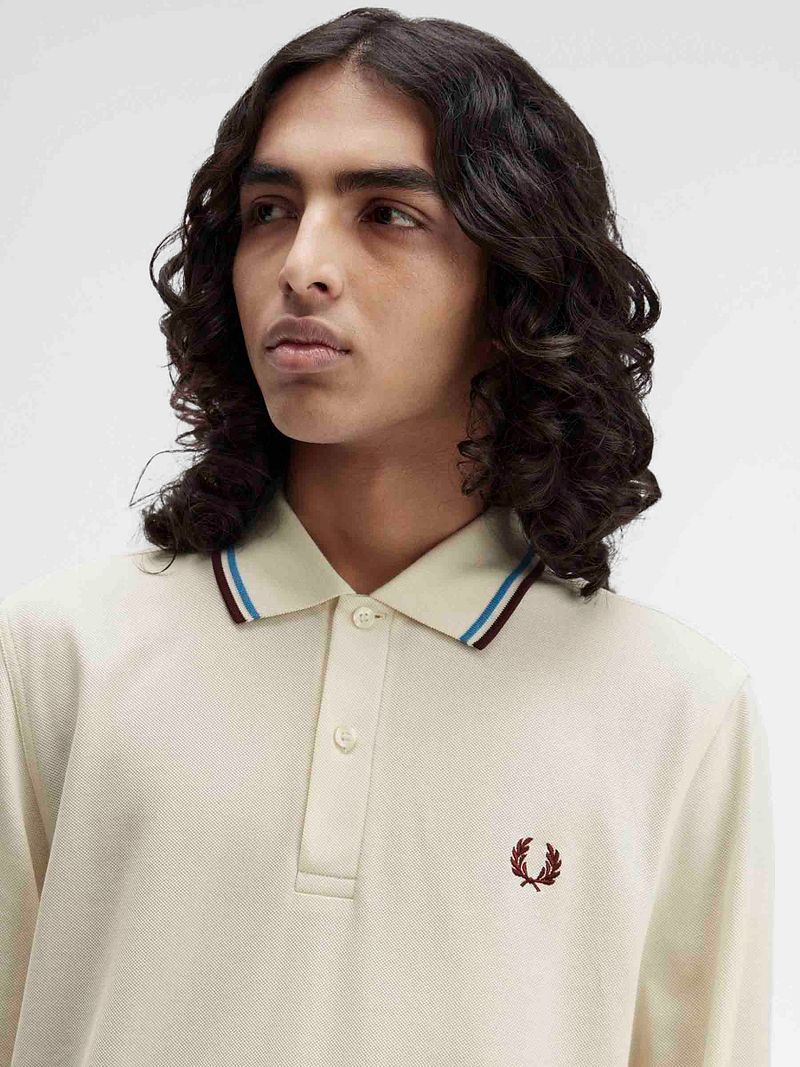 Fred Perry Langarm-Poloshirt Ecru Z46 - Größe XL günstig online kaufen