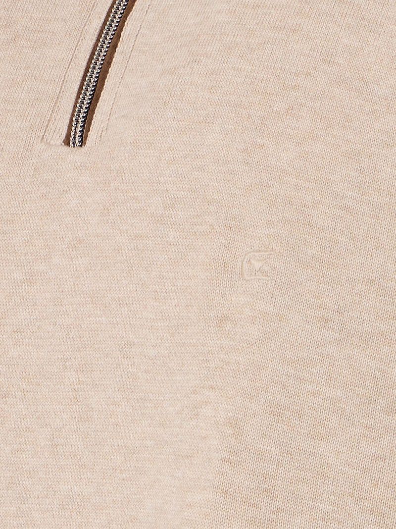 Casa Moda Halfzip Pullover Solid Beige - Größe 4XL günstig online kaufen