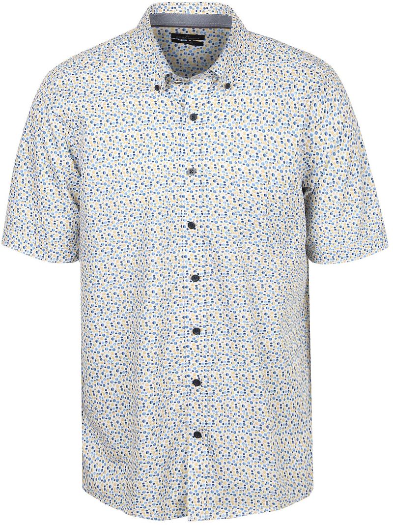 Casa Moda Short Sleeves Freizeithemd Dots Blau - Größe 5XL