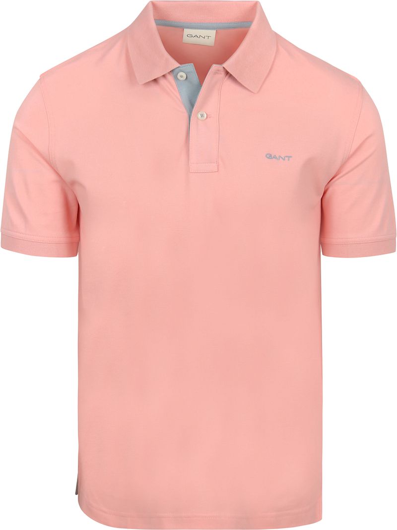 Gant Contrast Piqu&eacute; Poloshirt Bubbelgum Roze