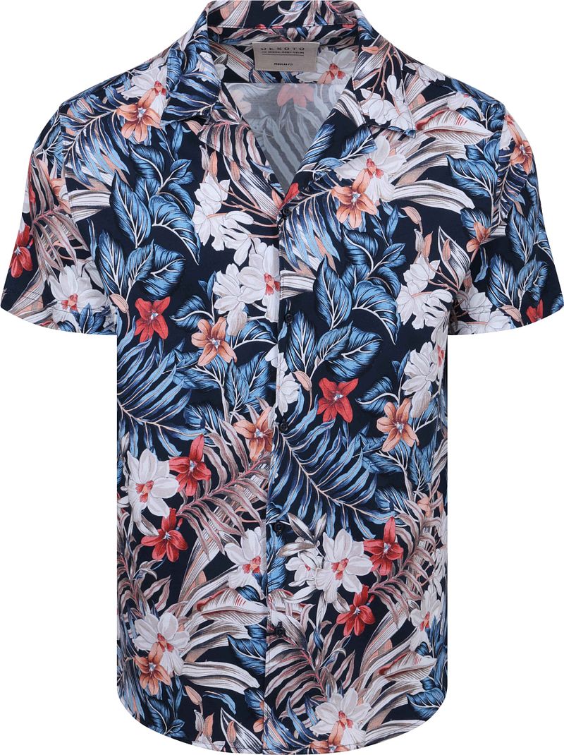 Desoto Short Sleeve Overhemd Festival Navy Multicolour