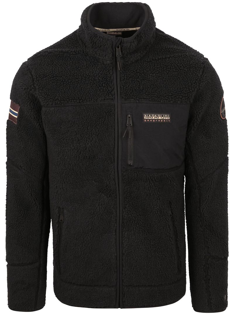 Napapijri Sweaterjacke Yupik Fleece Schwarz - Größe XL günstig online kaufen