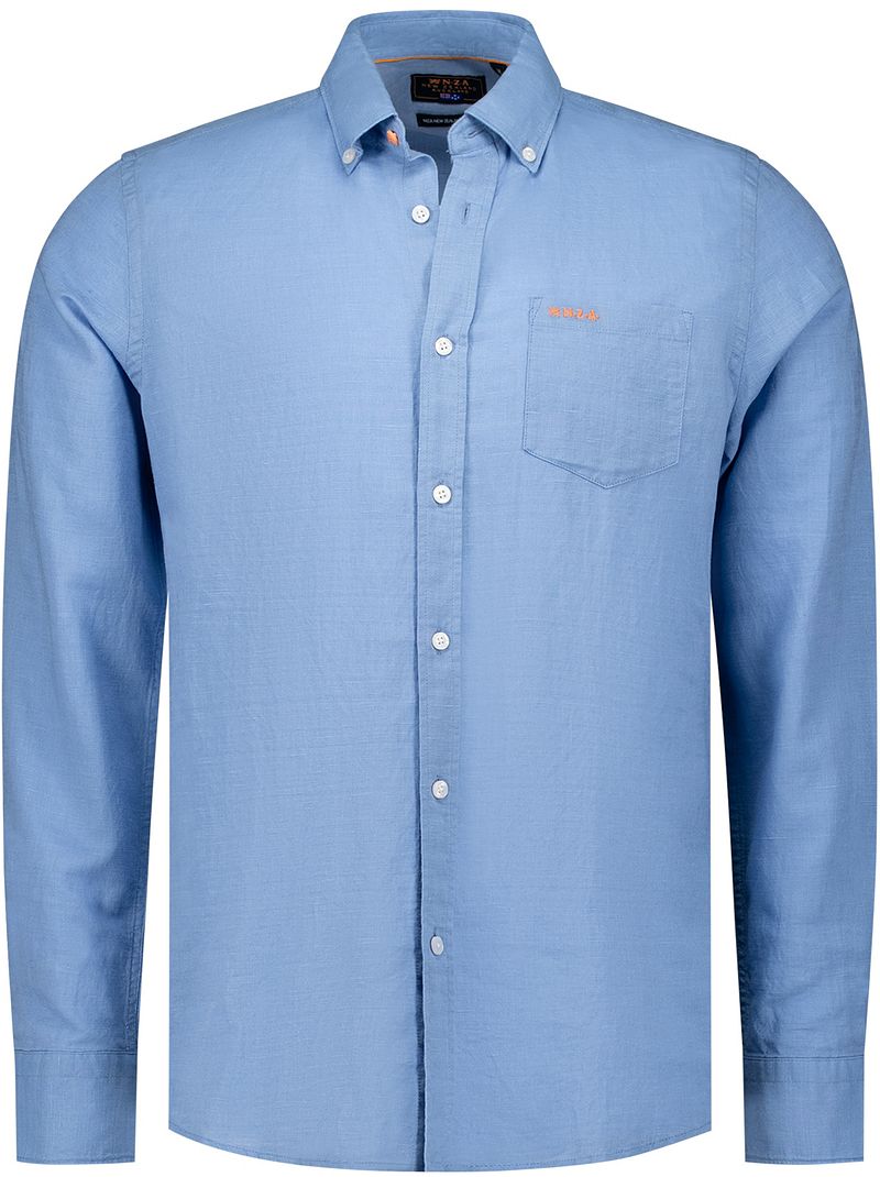 NZA Shirt Clayton Linnen Blend Pacific Blue - Größe XL günstig online kaufen