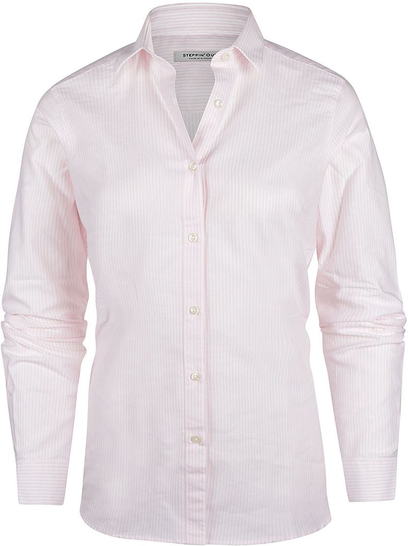 Steppin' Out Bluse Lauren Oxford Streifen Rosa - Größe S