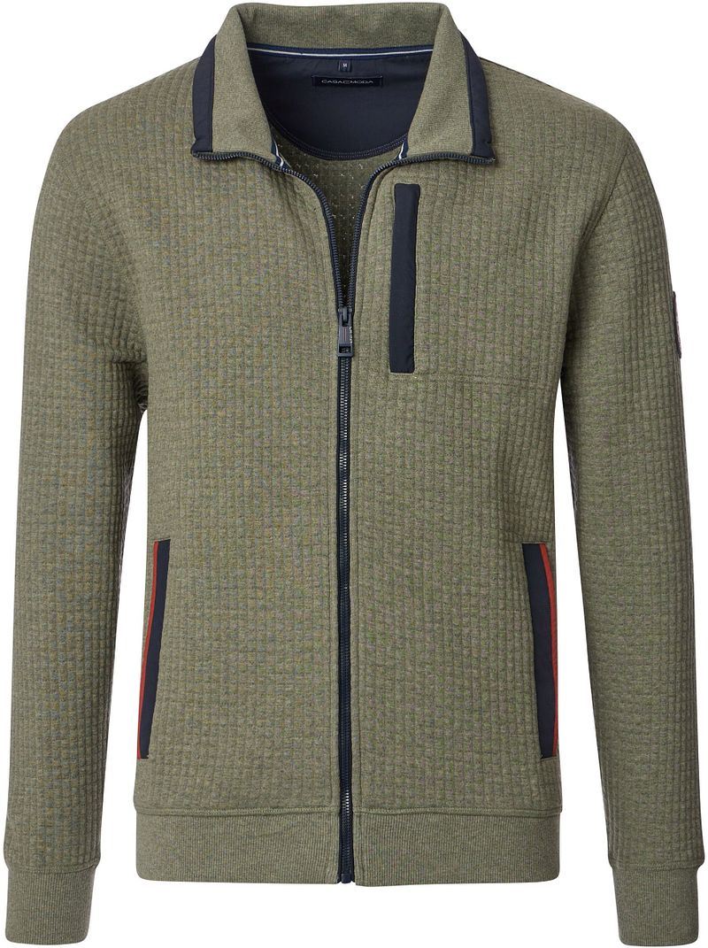 Casa Moda Strickjacke Zip Grün - Größe XXL günstig online kaufen
