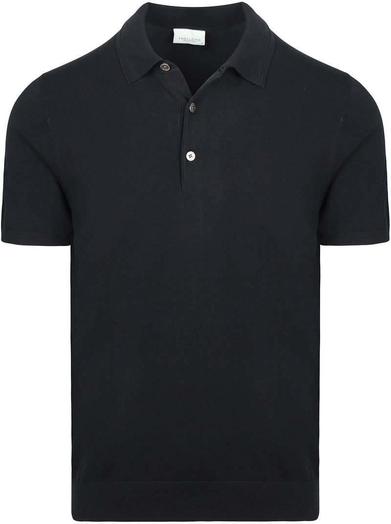 Profuomo Gestricktes Poloshirt Marine - Größe L