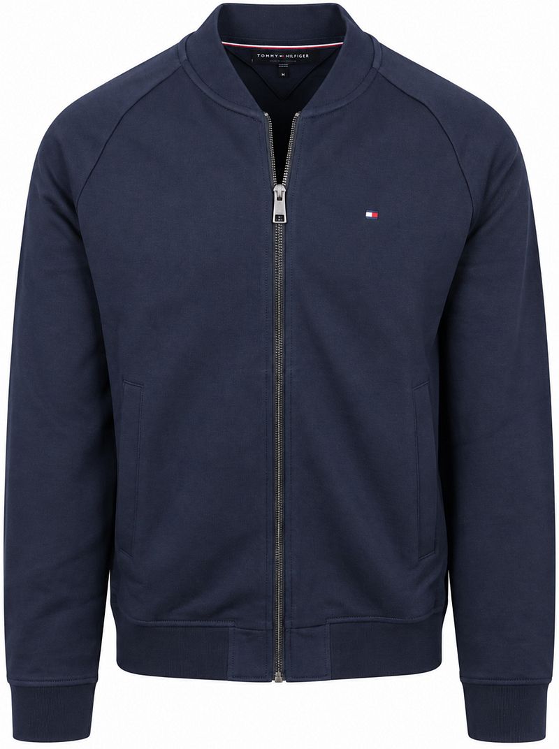 Tommy Hilfiger Strickjacke Zip Intechno Navy - Größe XL