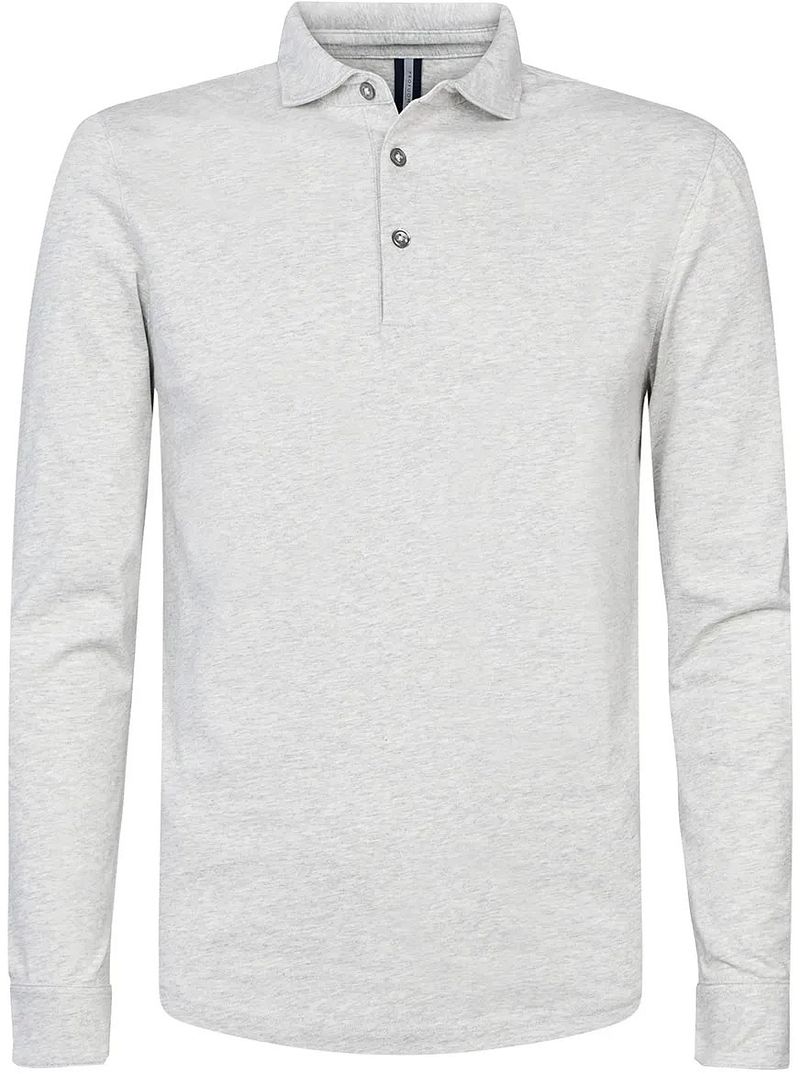 Profuomo Longsleeve Polo Grau Melange - Größe XXL günstig online kaufen