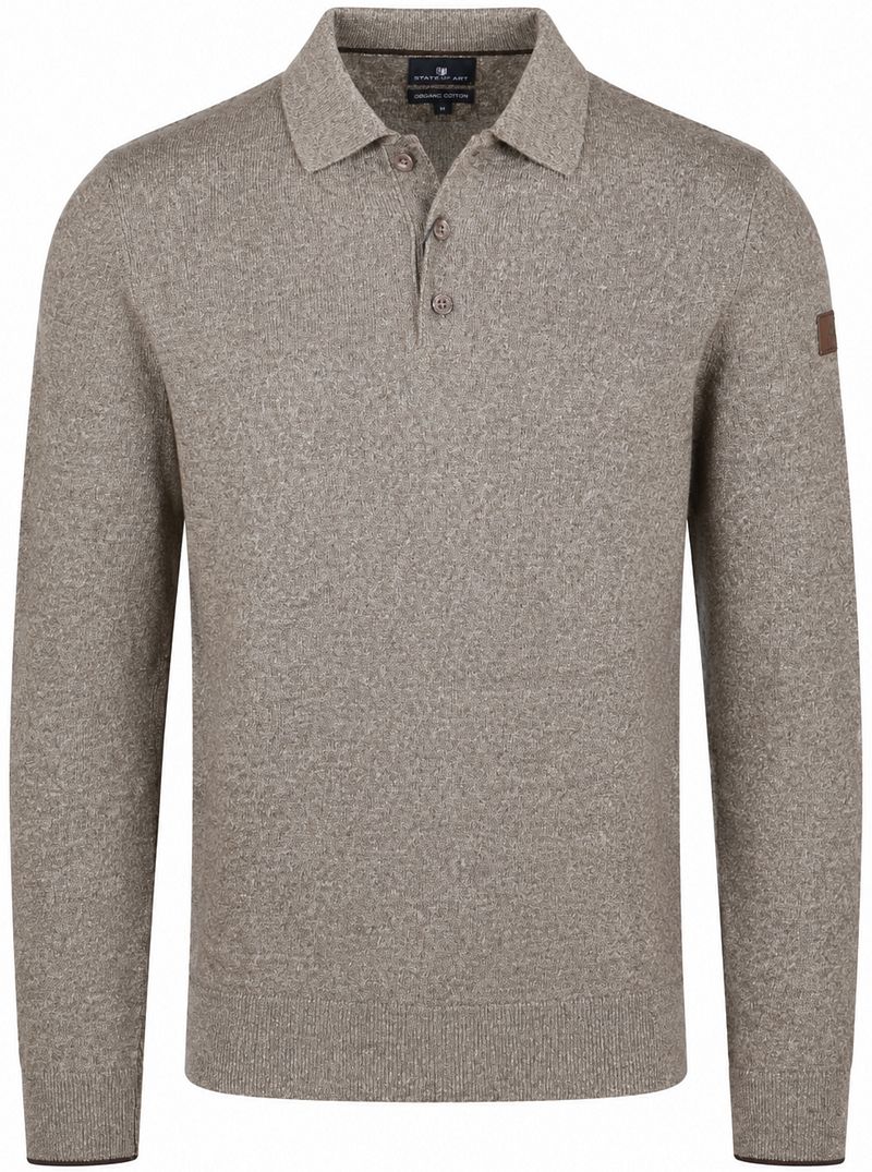State of Art Pullover Polo Effen Beige