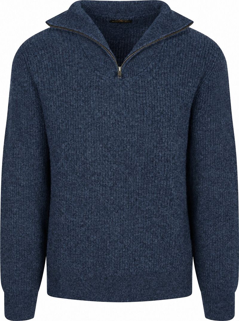 Steppin' Out Half Zip Trui Lamswol Navy