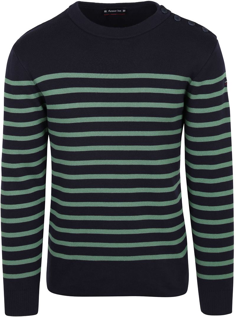 Armor-Lux Groix Pullover Streifen Navy Grün - Größe M günstig online kaufen