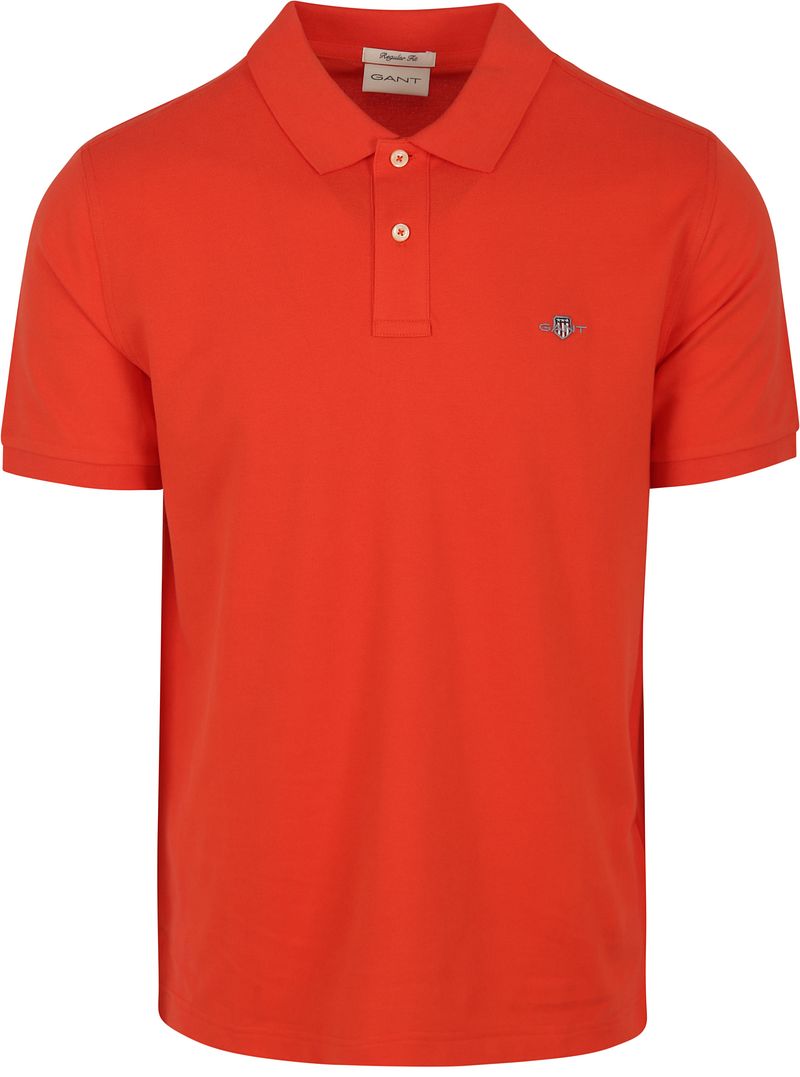 Gant Shield Piqué Poloshirt Rot - Größe M günstig online kaufen