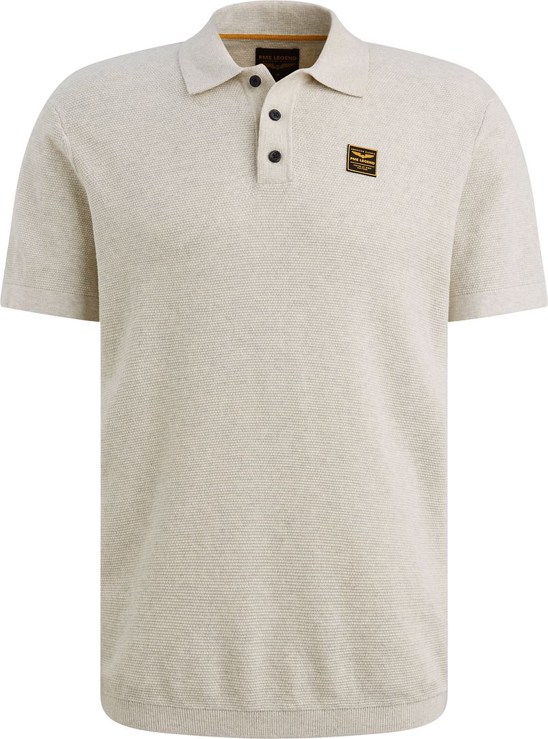 PME Legend Poloshirt Gestrickt Ecru - Größe XXL